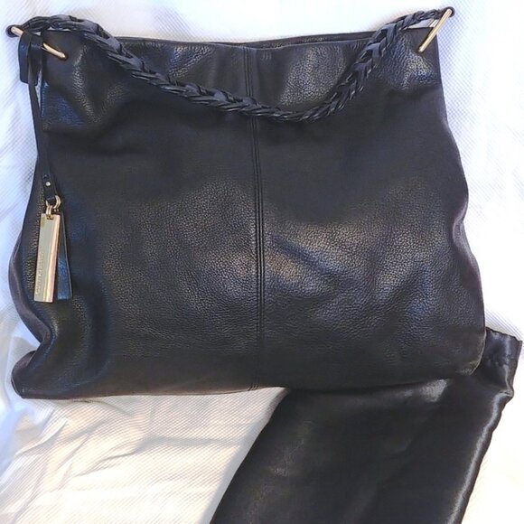 Vince Camuto Ruedi Leather Slouchy Hobo Bag in Black EUC - Picture 1 of 9